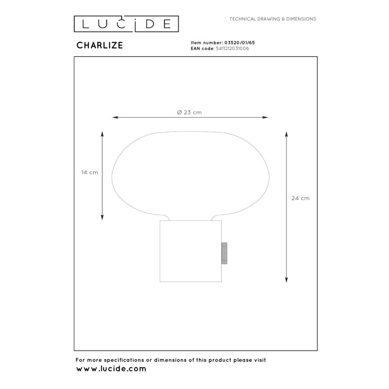 lampa stołowa CHARLIZE 03520/01/65 Lucide | Sklep z lampami lampa stołowa CHARLIZE 03520/01/65 Lucide | Sklep z lampami