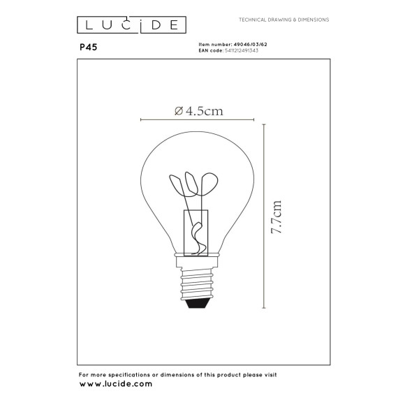 lampa LED BULB 49046/03/62 Lucide | Sklep z lampami lampa LED BULB 49046/03/62 Lucide | Sklep z lampami