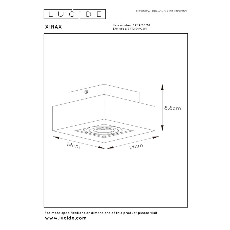 spot XIRAX 09119/06/30 Lucide | Sklep z lampami spot XIRAX 09119/06/30 Lucide | Sklep z lampami