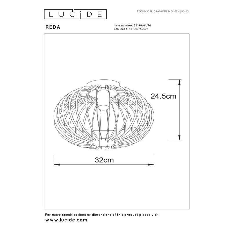 lampa sufitowa REDA 78199/01/30 Lucide | Sklep z lampami lampa sufitowa REDA 78199/01/30 Lucide | Sklep z lampami