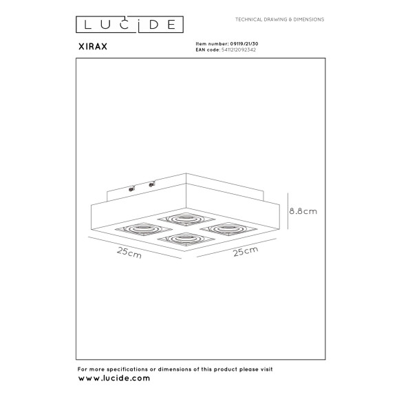 spot XIRAX 09119/21/30 Lucide | Sklep z lampami spot XIRAX 09119/21/30 Lucide | Sklep z lampami