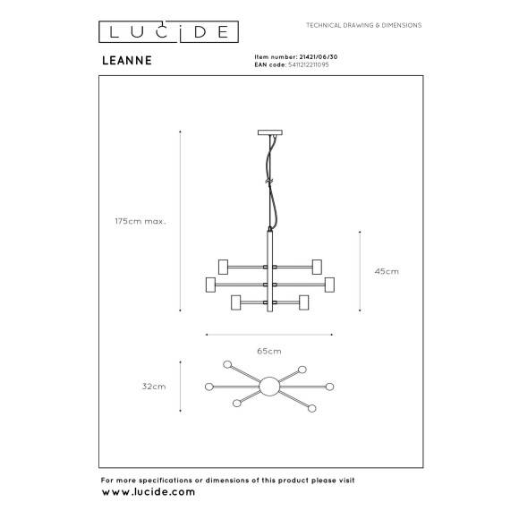 lampa wisząca LEANNE 21421/06/30 Lucide | Sklep z lampami lampa wisząca LEANNE 21421/06/30 Lucide | Sklep z lampami