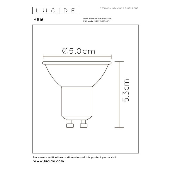 lampa LED BULB 49006/05/30 Lucide | Sklep z lampami lampa LED BULB 49006/05/30 Lucide | Sklep z lampami