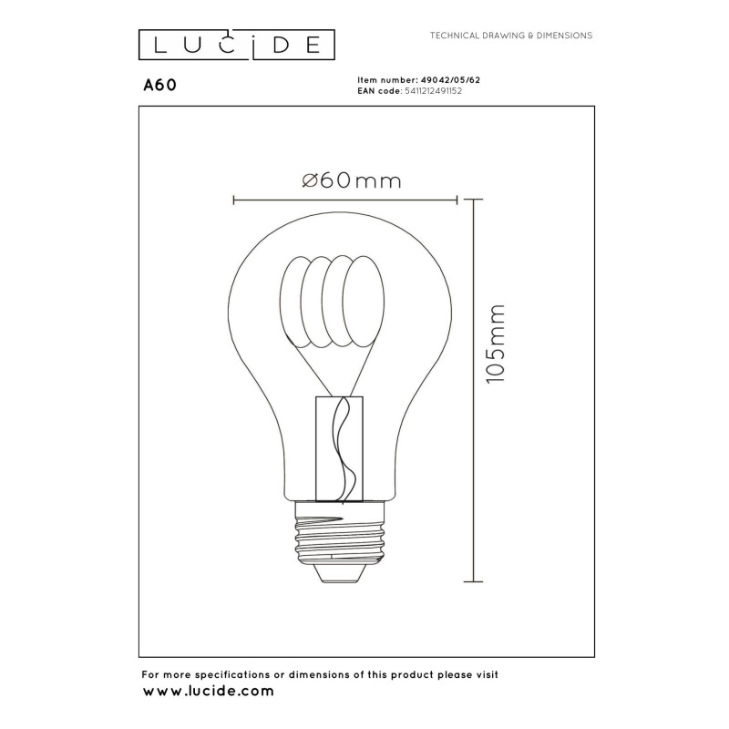 lampa LED BULB 49042/05/62 Lucide | Sklep z lampami lampa LED BULB 49042/05/62 Lucide | Sklep z lampami