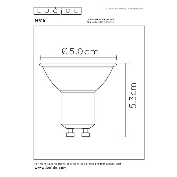 lampa LED BULB 49006/05/31 Lucide | Sklep z lampami lampa LED BULB 49006/05/31 Lucide | Sklep z lampami