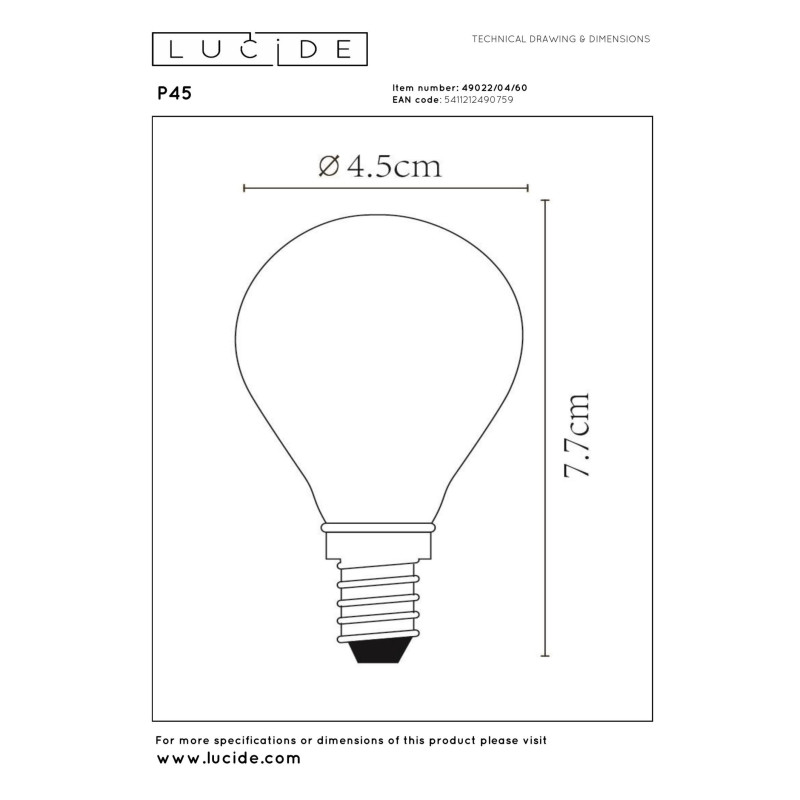 lampa LED BULB 49022/04/60 Lucide | Sklep z lampami