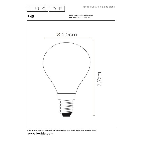 lampa LED BULB 49022/04/67 Lucide | Sklep z lampami