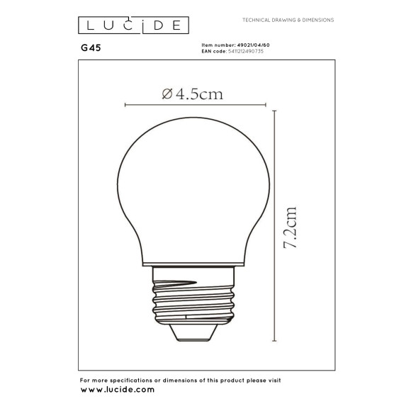 lampa LED BULB 49021/04/60 Lucide | Sklep z lampami