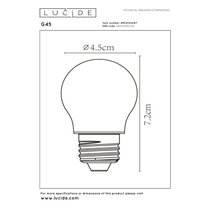 lampa LED BULB 49021/04/67 Lucide | Sklep z lampami