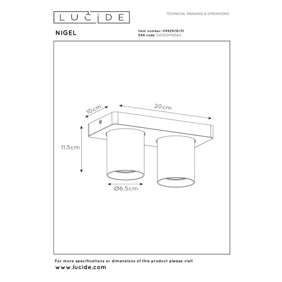 lampa sufitowa NIGEL 09929/10/31 Lucide | Sklep z lampami