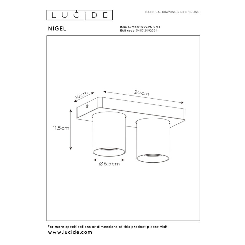 lampa sufitowa NIGEL 09929/10/31 Lucide | Sklep z lampami