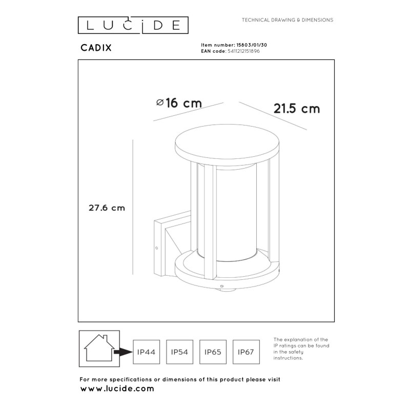 lampa CADIX 15803/01/30 Lucide | Sklep z lampami lampa CADIX 15803/01/30 Lucide | Sklep z lampami