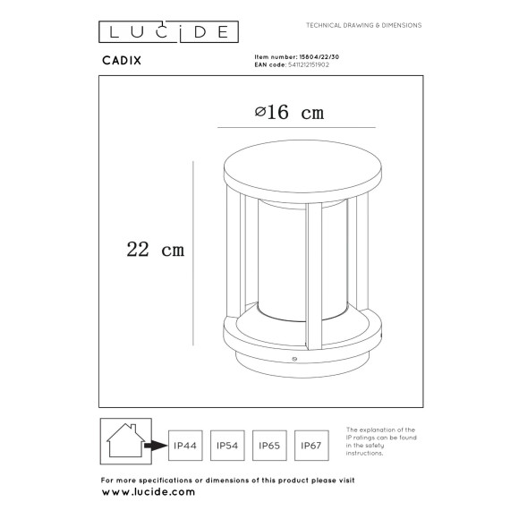lampa CADIX 15804/22/30 Lucide | Sklep z lampami lampa CADIX 15804/22/30 Lucide | Sklep z lampami