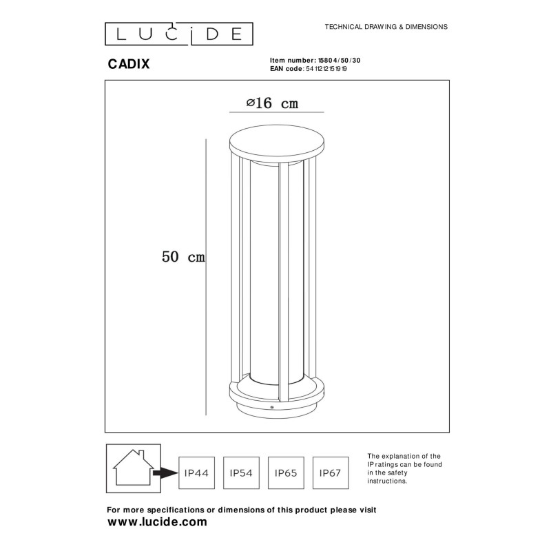 lampa CADIX 15804/50/30 Lucide | Sklep z lampami lampa CADIX 15804/50/30 Lucide | Sklep z lampami