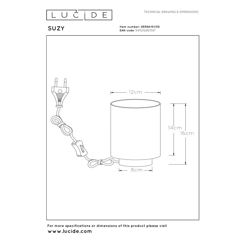 lampa stołowa SUZY 45588/01/30 Lucide | Sklep z lampami lampa stołowa SUZY 45588/01/30 Lucide | Sklep z lampami