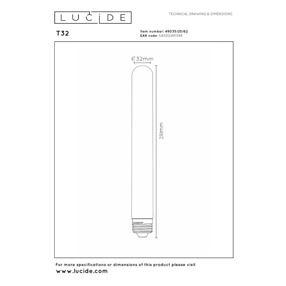 lampa LED Bulb 49035/25/62 Lucide | Sklep z lampami