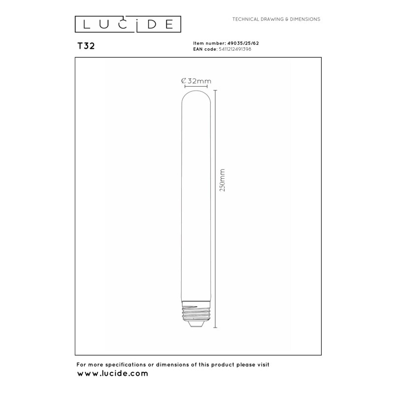lampa LED Bulb 49035/25/62 Lucide | Sklep z lampami
