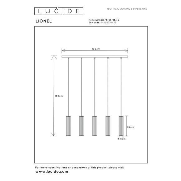 lampa wisząca LIONEL 73406/05/30 Lucide | Sklep z lampami lampa wisząca LIONEL 73406/05/30 Lucide | Sklep z lampami
