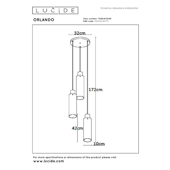 lampa wisząca ORLANDO 74404/13/65 Lucide | Sklep z lampami lampa wisząca ORLANDO 74404/13/65 Lucide | Sklep z lampami