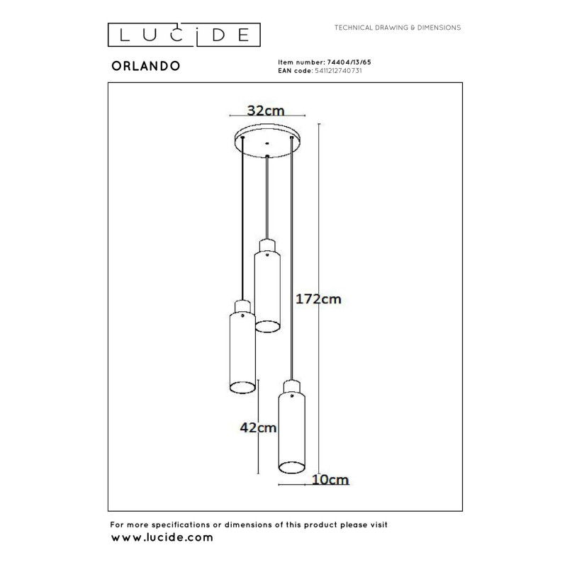 lampa wisząca ORLANDO 74404/13/65 Lucide | Sklep z lampami lampa wisząca ORLANDO 74404/13/65 Lucide | Sklep z lampami