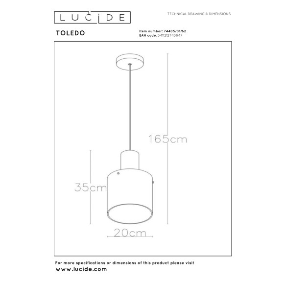 lampa wisząca TOLEDO 74405/01/62 Lucide | Sklep z lampami lampa wisząca TOLEDO 74405/01/62 Lucide | Sklep z lampami