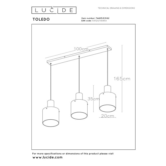 lampa wisząca TOLEDO 74405/03/62 Lucide | Sklep z lampami lampa wisząca TOLEDO 74405/03/62 Lucide | Sklep z lampami