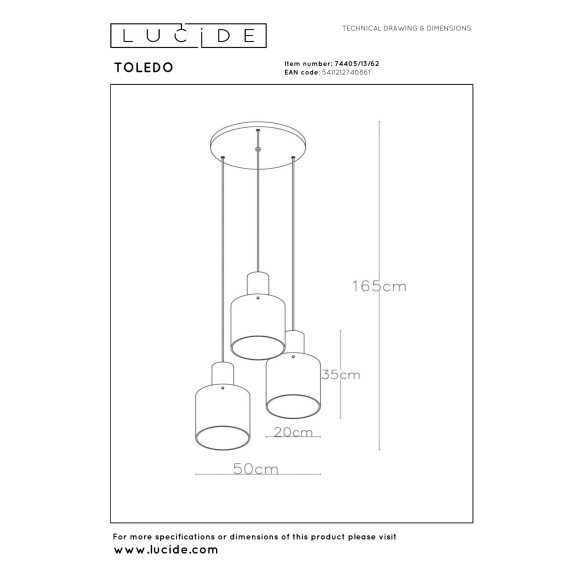 lampa wisząca TOLEDO 74405/13/62 Lucide | Sklep z lampami lampa wisząca TOLEDO 74405/13/62 Lucide | Sklep z lampami