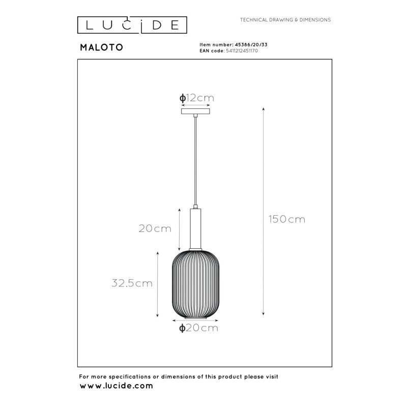 lampa wisząca MALOTO 45386/20/33 Lucide | Sklep z lampami lampa wisząca MALOTO 45386/20/33 Lucide | Sklep z lampami