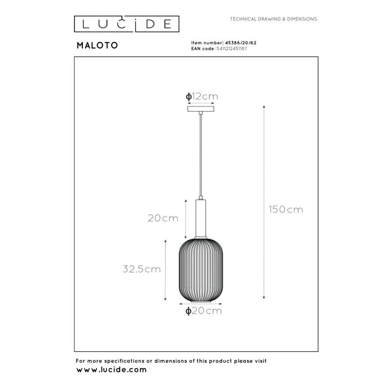 lampa wisząca MALOTO 45386/20/62 Lucide | Sklep z lampami lampa wisząca MALOTO 45386/20/62 Lucide | Sklep z lampami