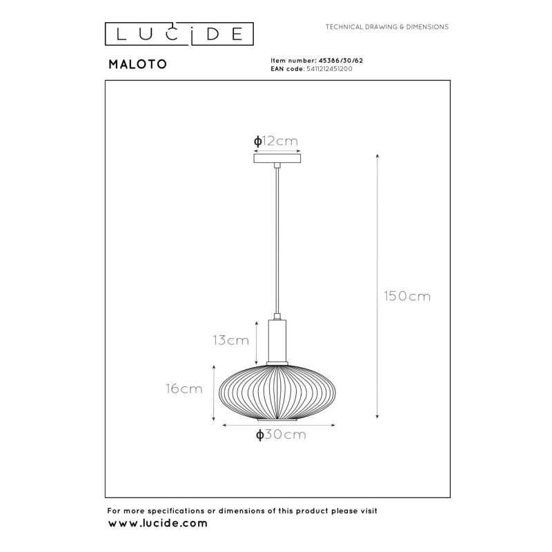 lampa wisząca MALOTO 45386/30/62 Lucide | Sklep z lampami lampa wisząca MALOTO 45386/30/62 Lucide | Sklep z lampami