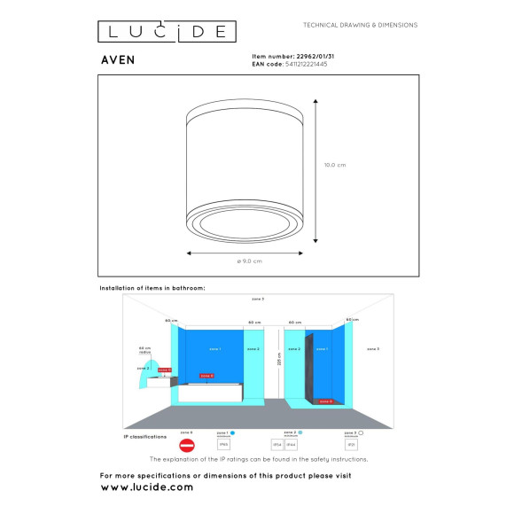 lampa AVEN 22962/01/31 Lucide | Sklep z lampami lampa AVEN 22962/01/31 Lucide | Sklep z lampami