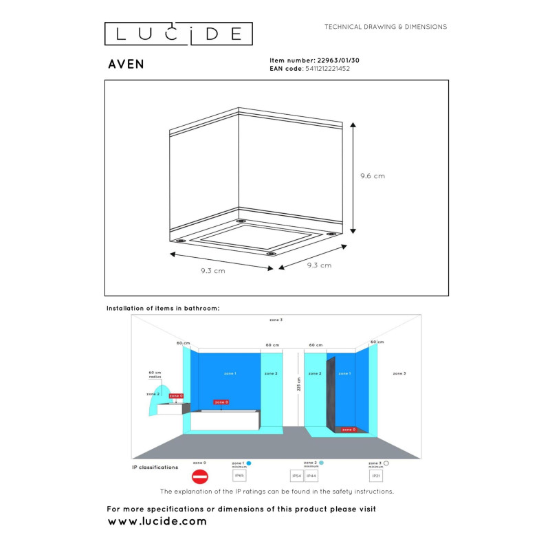 lampa AVEN 22963/01/30 Lucide | Sklep z lampami lampa AVEN 22963/01/30 Lucide | Sklep z lampami
