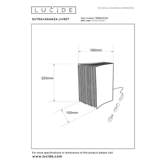 lampa stołowa EXTRAVAGANZA LIVRET 78596/01/30 Lucide | Sklep z lampa stołowa EXTRAVAGANZA LIVRET 78596/01/30 Lucide | Sklep z