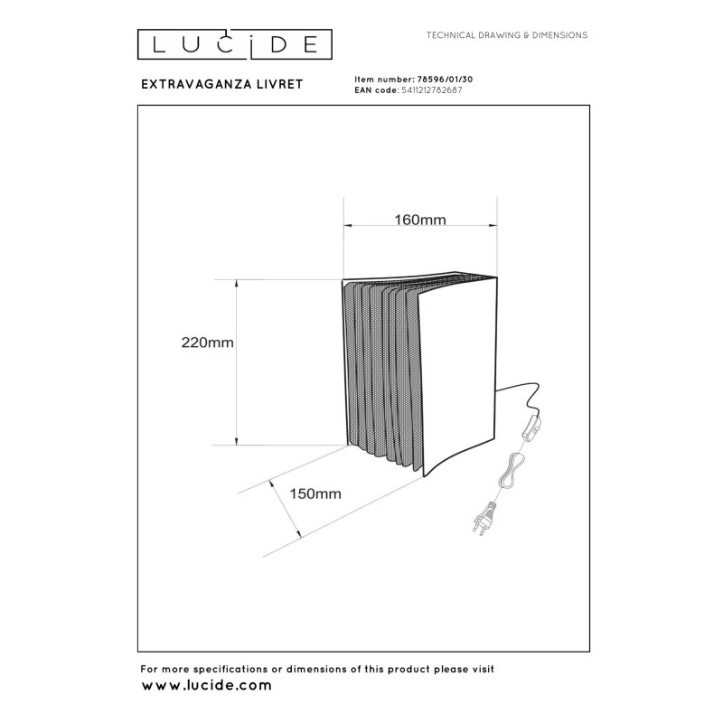 lampa stołowa EXTRAVAGANZA LIVRET 78596/01/30 Lucide | Sklep z lampa stołowa EXTRAVAGANZA LIVRET 78596/01/30 Lucide | Sklep z