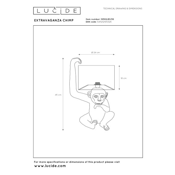 lampa stołowa EXTRAVAGANZA CHIMP 10502/81/30 Lucide | Sklep z lampa stołowa EXTRAVAGANZA CHIMP 10502/81/30 Lucide | Sklep z
