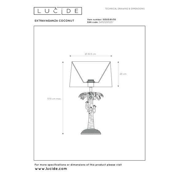 lampa stołowa EXTRAVAGANZA COCONUT 10505/81/30 Lucide | Sklep z