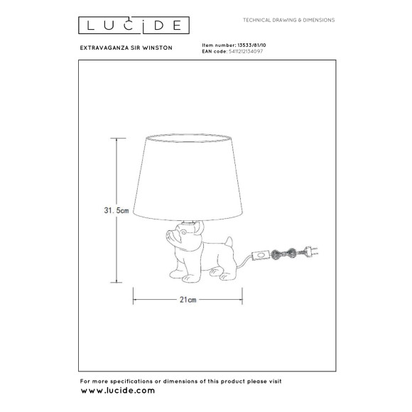 lampa stołowa EXTRAVAGANZA SIR WINSTON 13533/81/10 Lucide | lampa stołowa EXTRAVAGANZA SIR WINSTON 13533/81/10 Lucide |
