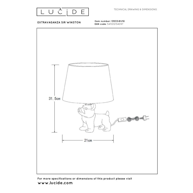 lampa stołowa EXTRAVAGANZA SIR WINSTON 13533/81/10 Lucide | lampa stołowa EXTRAVAGANZA SIR WINSTON 13533/81/10 Lucide |
