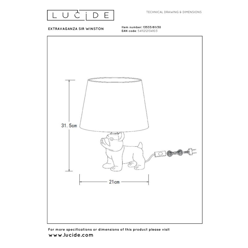 lampa stołowa EXTRAVAGANZA SIR WINSTON 13533/81/30 Lucide | lampa stołowa EXTRAVAGANZA SIR WINSTON 13533/81/30 Lucide |