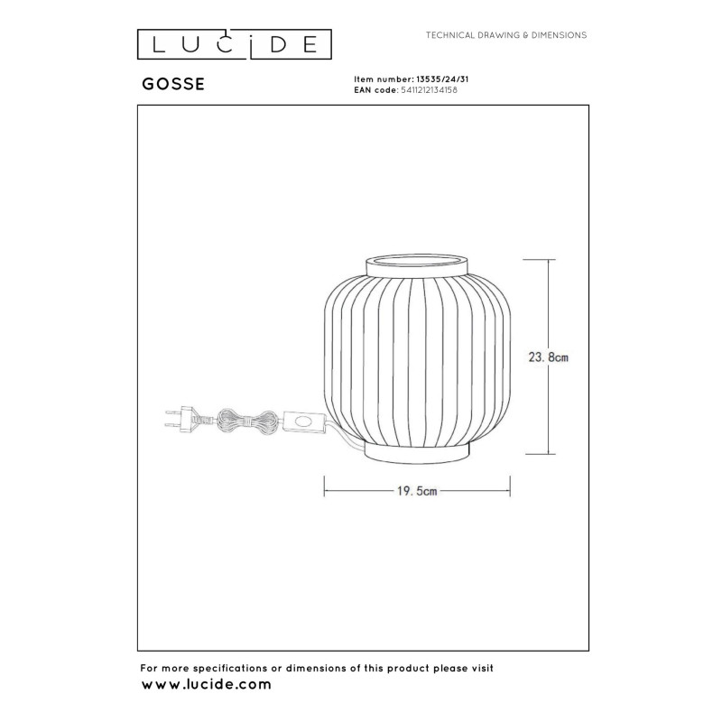 lampa stołowa GOSSE 13535/24/31 Lucide | Sklep z lampami lampa stołowa GOSSE 13535/24/31 Lucide | Sklep z lampami