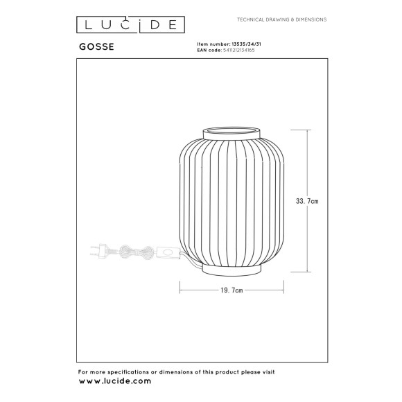 lampa stołowa LGOSSE 13535/34/31 Lucide | Sklep z lampami