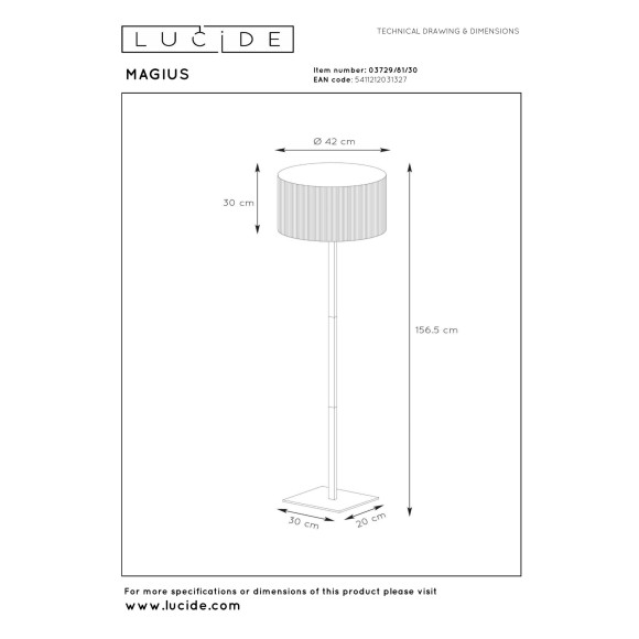 lampa podłogowa MAGIUS 03729/81/30 Lucide | Sklep z lampami