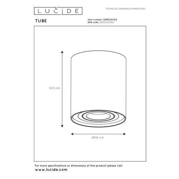 spot TUBE 22952/01/02 Lucide | Sklep z lampami