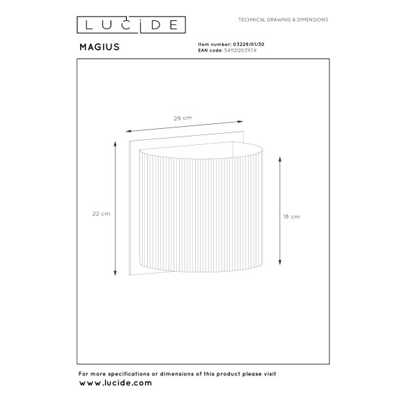 kinkiet MAGIUS 03229/01/30 Lucide | Sklep z lampami kinkiet MAGIUS 03229/01/30 Lucide | Sklep z lampami