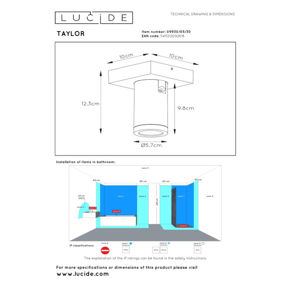 lampa TAYLOR 09930/05/30 Lucide | Sklep z lampami lampa TAYLOR 09930/05/30 Lucide | Sklep z lampami