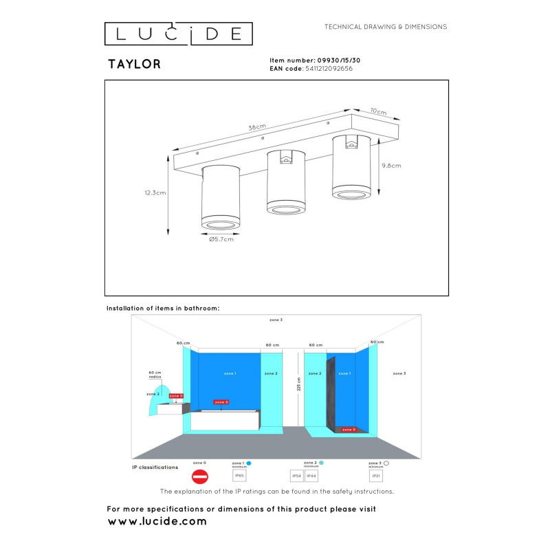 lampa TAYLOR 09930/15/30 Lucide | Sklep z lampami lampa TAYLOR 09930/15/30 Lucide | Sklep z lampami