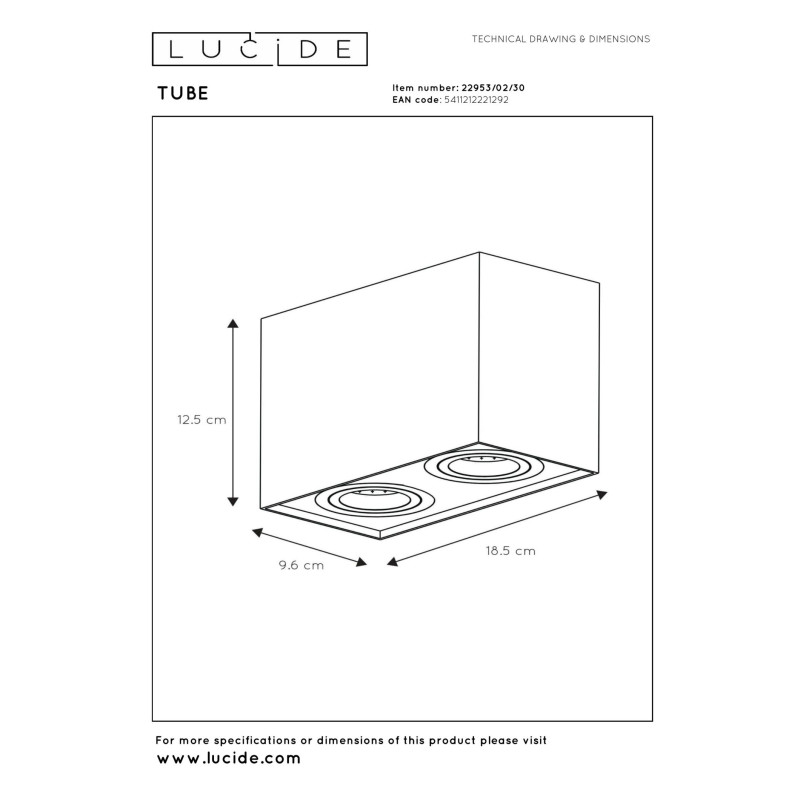 spot TUBE 22953/02/30 Lucide | Sklep z lampami spot TUBE 22953/02/30 Lucide | Sklep z lampami