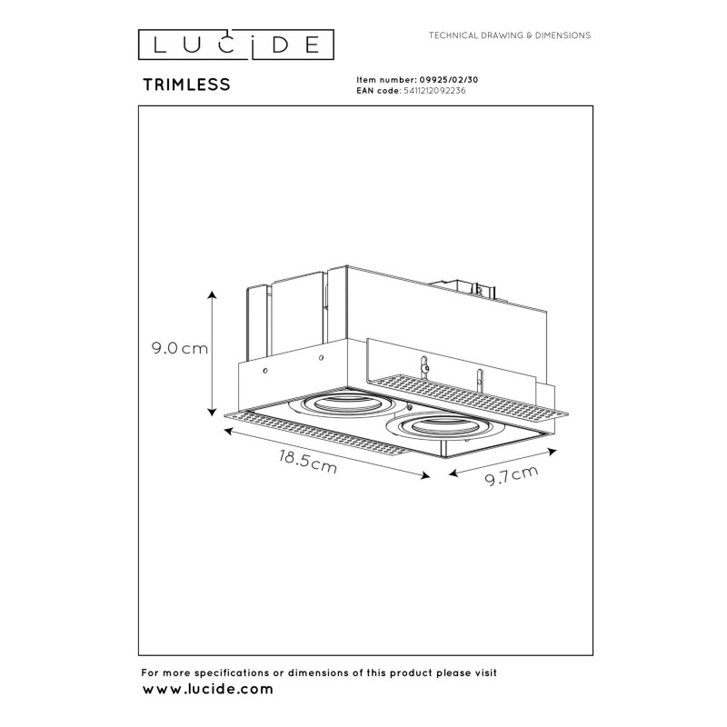 oczko sufitowe TRIMLESS 09925/02/30 Lucide | Sklep z lampami oczko sufitowe TRIMLESS 09925/02/30 Lucide | Sklep z lampami
