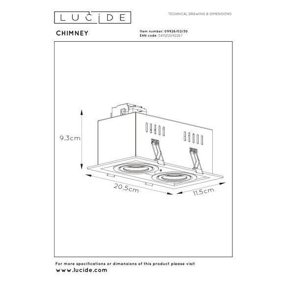 oczko sufitowe CHIMNEY 09926/02/30 Lucide | Sklep z lampami oczko sufitowe CHIMNEY 09926/02/30 Lucide | Sklep z lampami