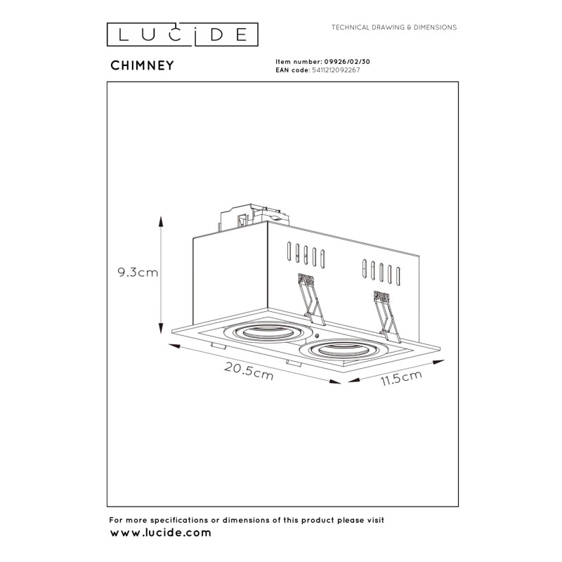 oczko sufitowe CHIMNEY 09926/02/30 Lucide | Sklep z lampami oczko sufitowe CHIMNEY 09926/02/30 Lucide | Sklep z lampami